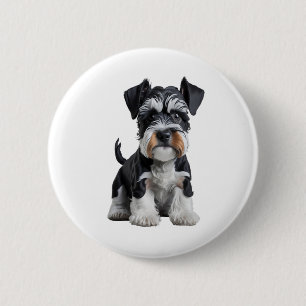 Adorable HD Miniature Schnauzer Puppy Portrait - E Button