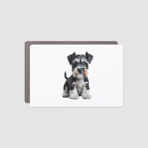 Adorable HD Miniature Schnauzer Puppy Portrait - E Car Magnet