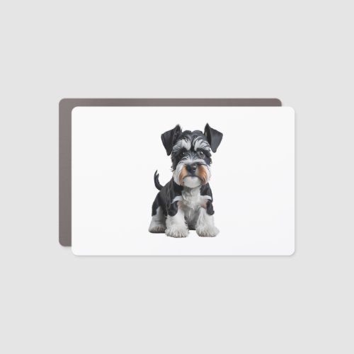 Adorable HD Miniature Schnauzer Puppy Portrait _ E Car Magnet
