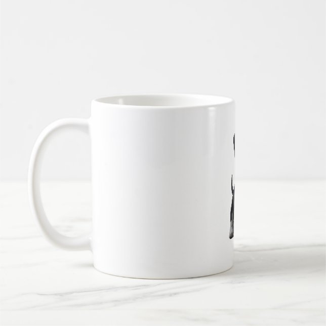 Adorable HD Miniature Schnauzer Puppy Portrait - E Coffee Mug (Left)