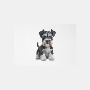 Adorable HD Miniature Schnauzer Puppy Portrait - E Rug
