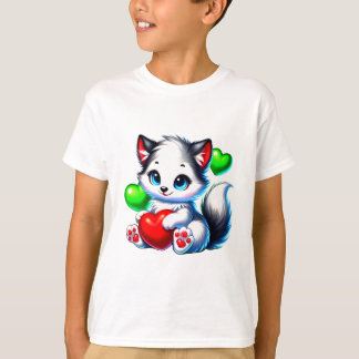 Adorable Heart-Hugging Puppy Art T-Shirt
