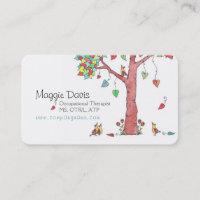 Adorable Heart Tree with Birds Business Card