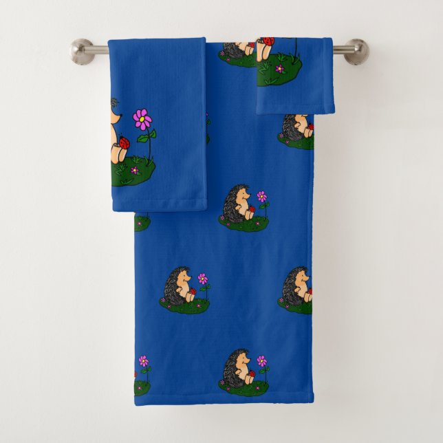 Adorable Hedgehog Bath Towel Set (Insitu)
