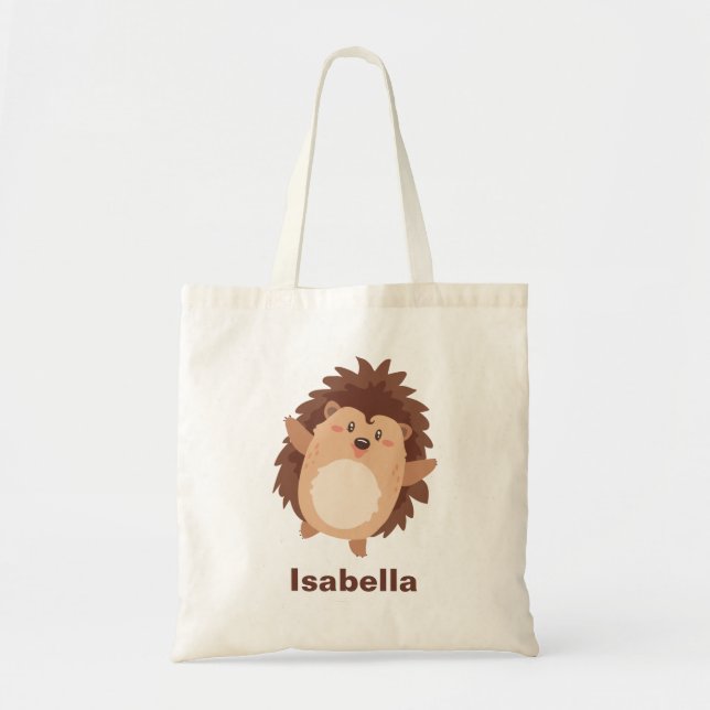 Adorable Hedgehog Customizable Market Bag (Front)