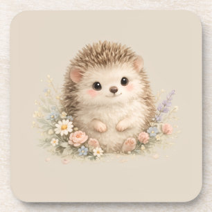 Adorable Hedgehog European Garden Beverage Coaster