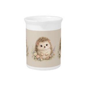 Adorable Hedgehog European Garden Beverage Pitcher