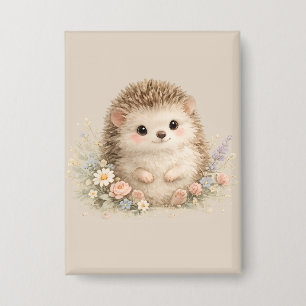 Adorable Hedgehog European Garden Button
