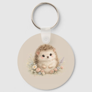 Adorable Hedgehog European Garden Keychain