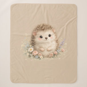 Adorable Hedgehog European Garden Sherpa Blanket