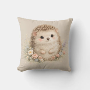 Adorable Hedgehog European Garden Throw Pillow