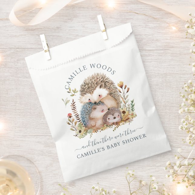 Adorable Hedgehog Family Baby Shower  Favor Bag (Clipped)
