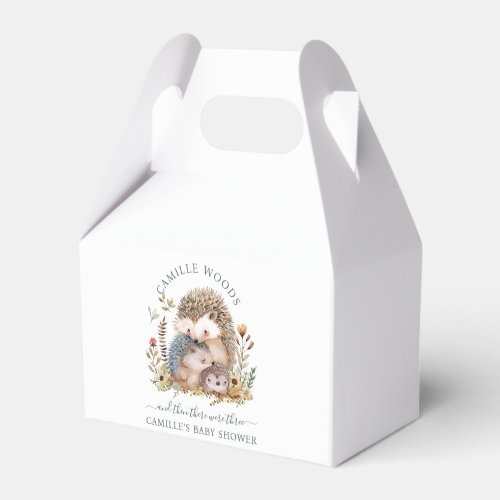 Adorable Hedgehog Family Baby Shower Welcome Favor Boxes