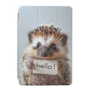 Adorable Hedgehog Holding "Hello!" Sign iPad Mini Cover