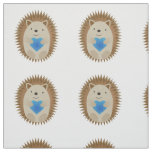 Adorable Hedgehog hugging a Blue Heart Fabric