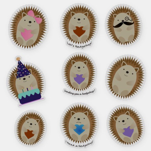 Adorable Hedgehog Sticker Set