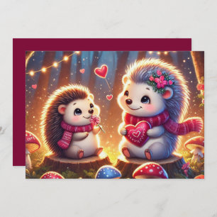 Adorable Hedgehog Valentines Day Card