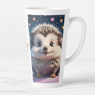Adorable Hedgehog with stars and hearts Latte Mug