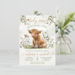 Adorable Highland Cow Baby Shower Invitation | Zazzle