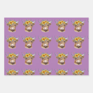 Adorable Highland Cow/Calf Wrapping Paper