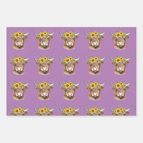 Adorable Highland CowCalf Wrapping Paper