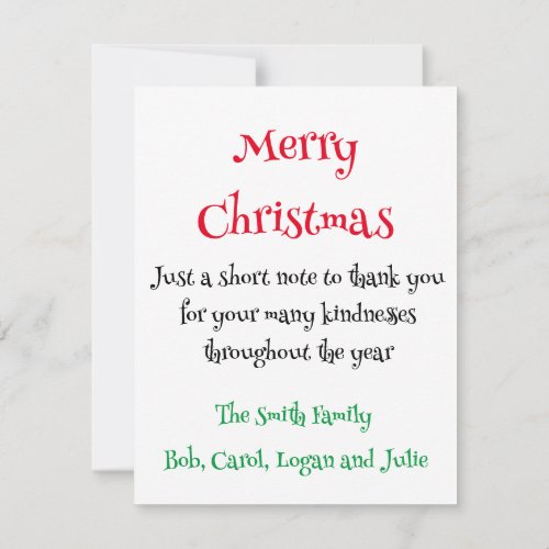 Adorable Ho Ho Ho Christmas Note Card