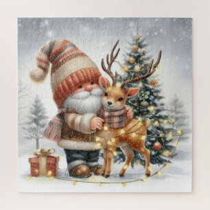 Adorable Holiday Christmas Gnome Jigsaw Puzzle