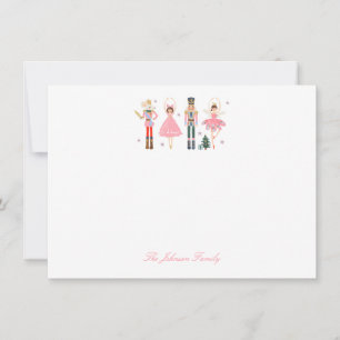 Adorable Holiday Christmas Pink Nutcracker Note Card