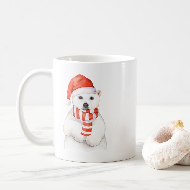 Adorable Holiday Polar Bear Mug (With Donut)