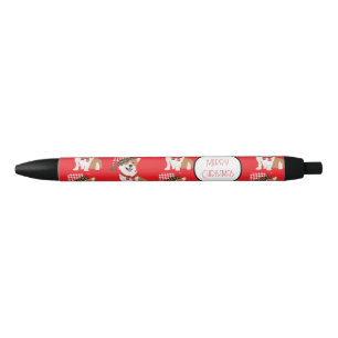 Adorable Holiday Puppy Wearing Christmas Santa Hat Pen