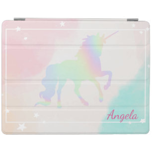 Adorable Holographic Unicorn Magical Stars Ombre iPad Smart Cover