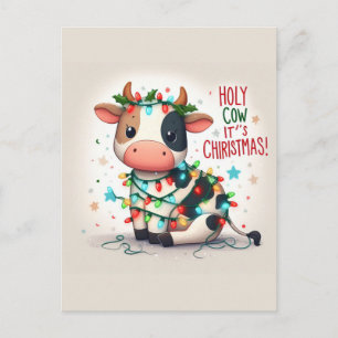 Adorable Holy Cow Its Christmas Postcard