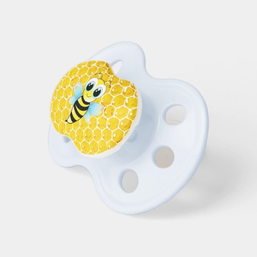 Adorable Honey Bee Baby Boy Honeycomb Pacifier (Front Right)