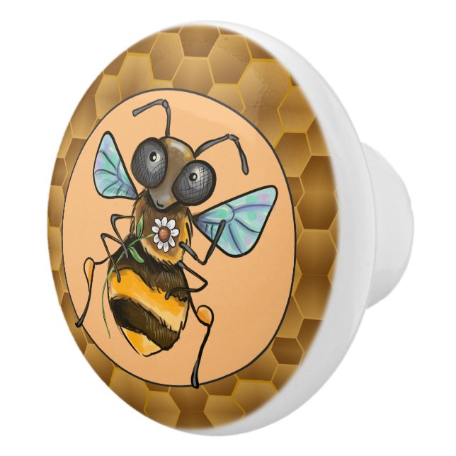 Adorable Honey Bee Ceramic Knob (Right)
