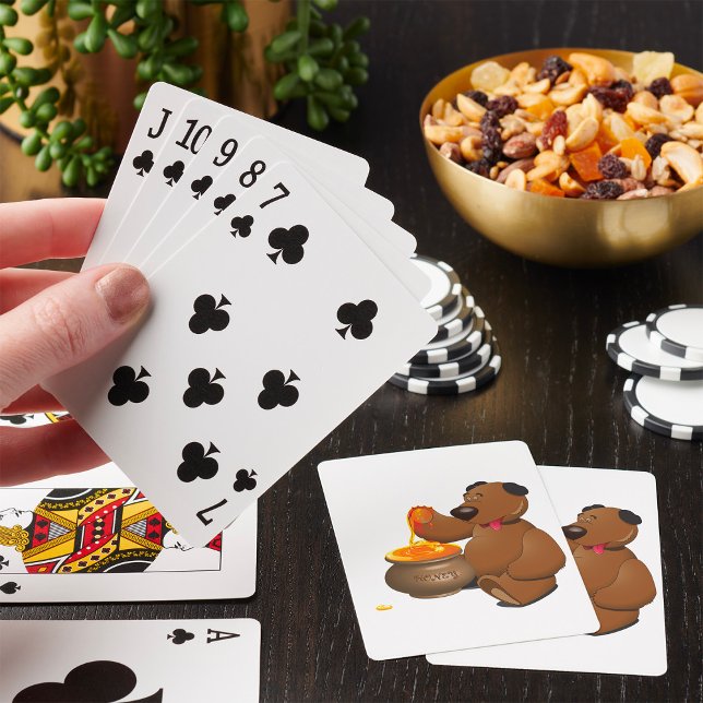 Adorable Honey Loving Bear with Honey Pot  Poker Cards (Creator Uploaded)