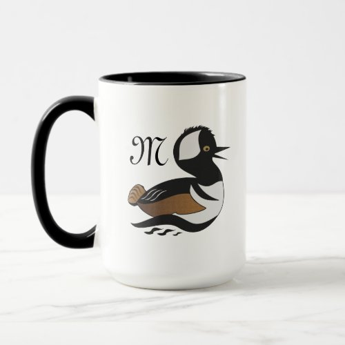Adorable Hooded Merganser Duck Cartoon Mug