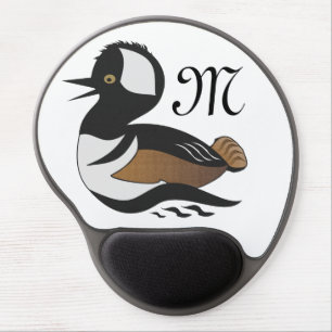 Adorable Hooded Merganser Duck Swimming Cartoon Gel Mouse Pad