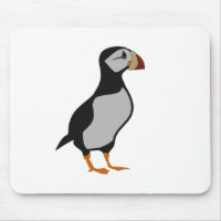 Adorable Horned Puffin Standing Cartoon