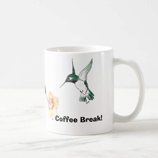 Adorable Hummers Coffee Break Coffee Mug (Right)