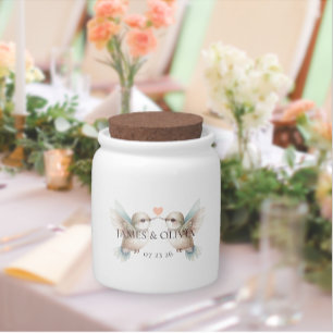 Adorable Hummingbirds Wedding Couple Candy Jar