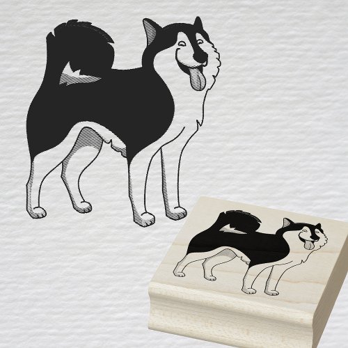 Adorable Husky Rubber Stamp for Animal Lovers