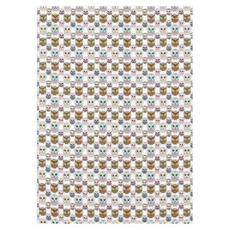 Adorable Illustrated Owls Pattern Tablecloth