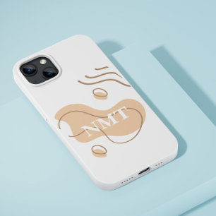 Adorable initial White and beige abstract cute iPhone 13 Pro Case