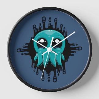 Adorable Inky Baby Octopus Friend Clock
