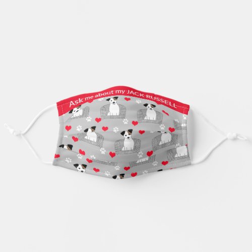Adorable Jack Russell Terrier Dog Adult Cloth Face Mask