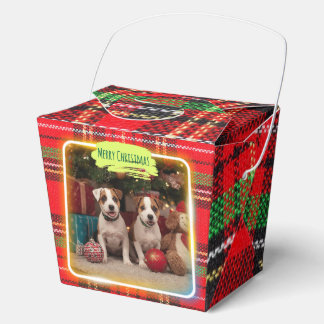 Adorable Jack Russell Terrier puppies in a Christm Favor Boxes