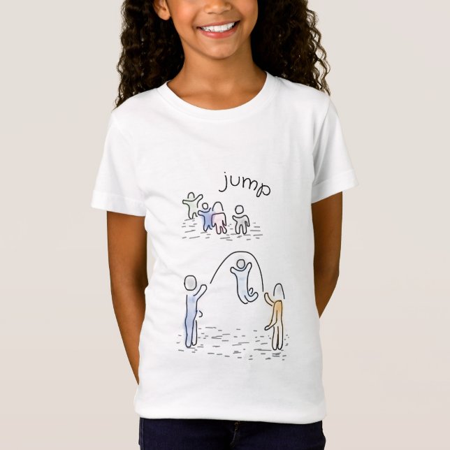 Adorable Jump Rope Girls T-Shirt (Front)