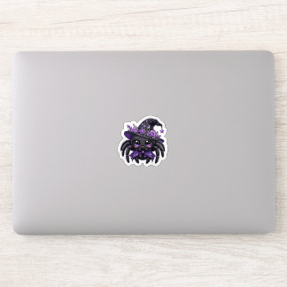 Adorable Jumping Spider Wearing Starry Witch Hat Sticker
