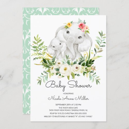 Adorable Jungle Animals Baby Shower Invitation