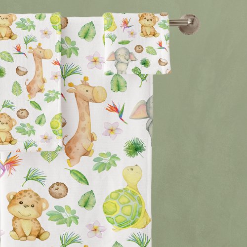 Adorable Jungle Animals Kids Bath Towel Set